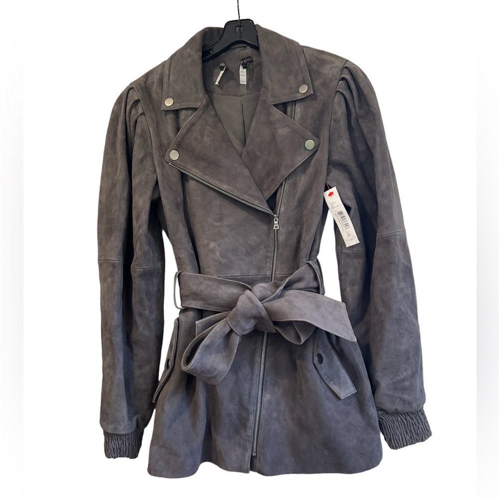 ALICE & OLIVIA***Gray Suede Jacket Coat***Small $1595 - Picture 4 of 7
